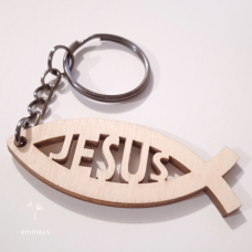 Брелок дерев“яний JESUS рибка